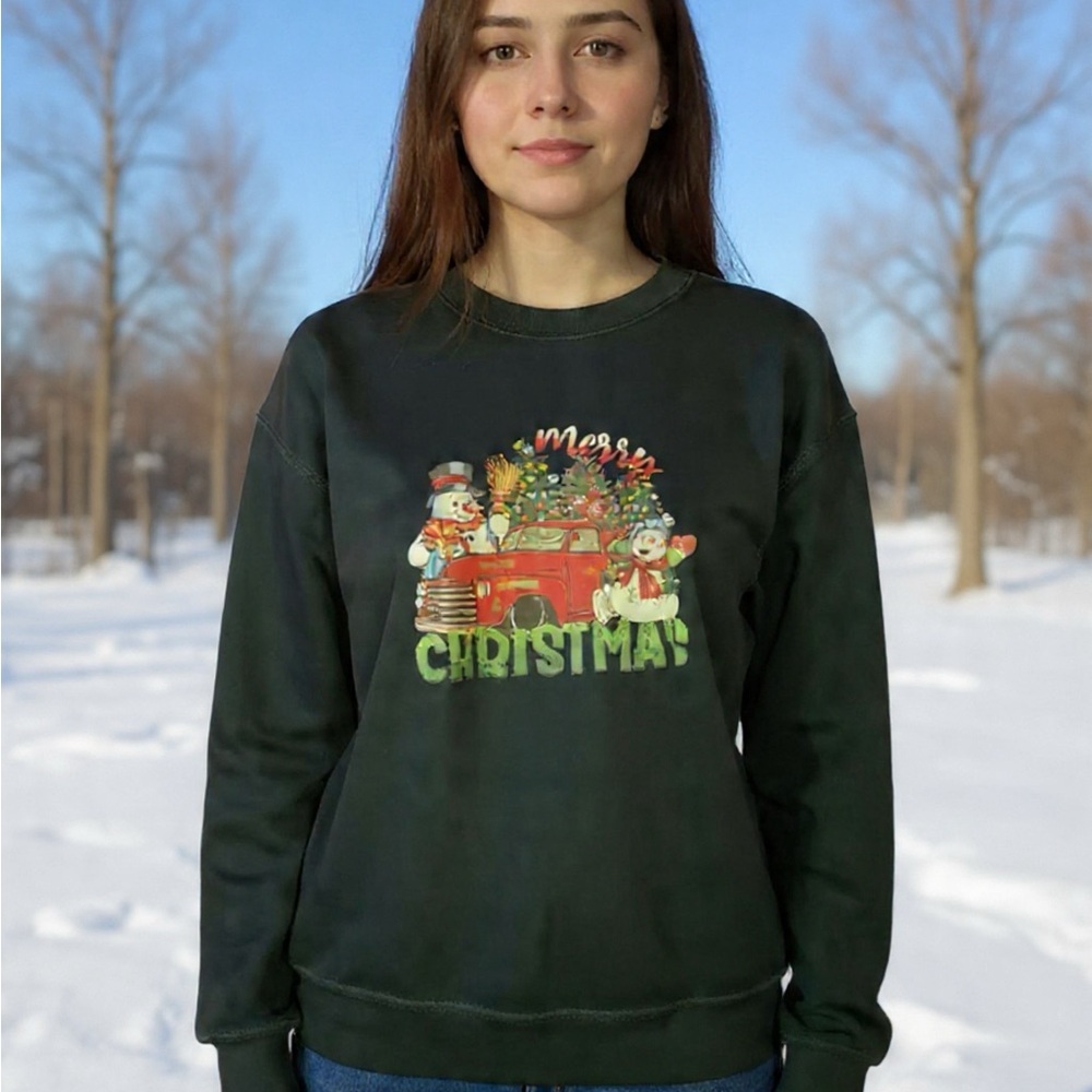 Navy Christmas Graphic Sweatshirt